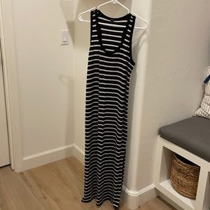 Striped racer back maxi dress